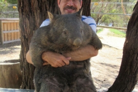 Andy Podolsky ’88 holds a wombat